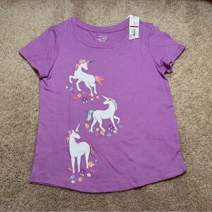 Jumping Beans | Purple Unicorn Graphic Softest Tee Short Sleeve Shirt